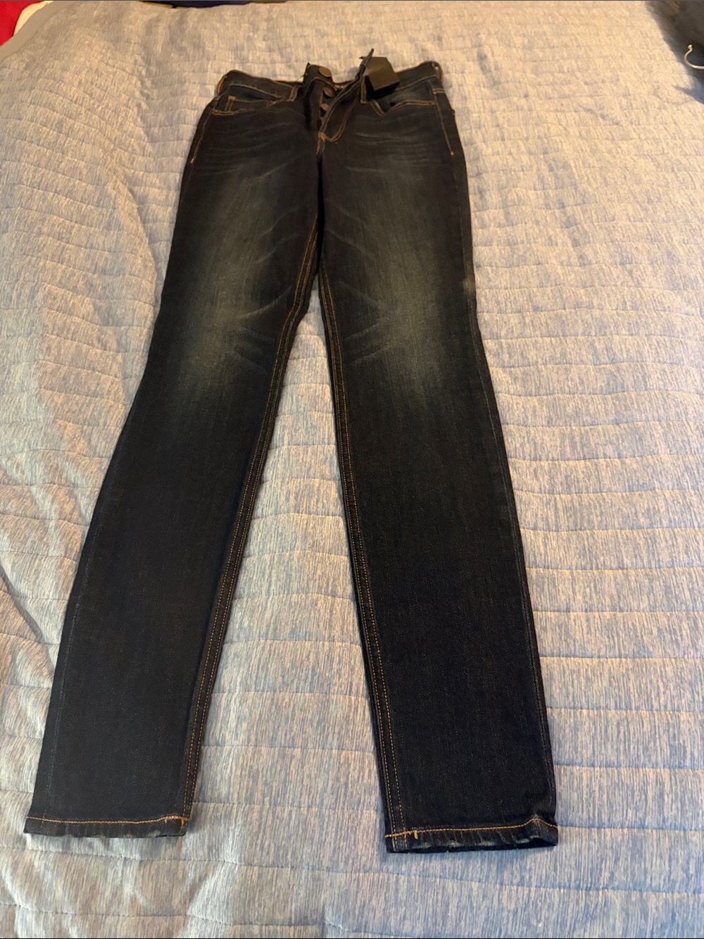 Express Dark Indigo Legging Jeans - Super High Rise